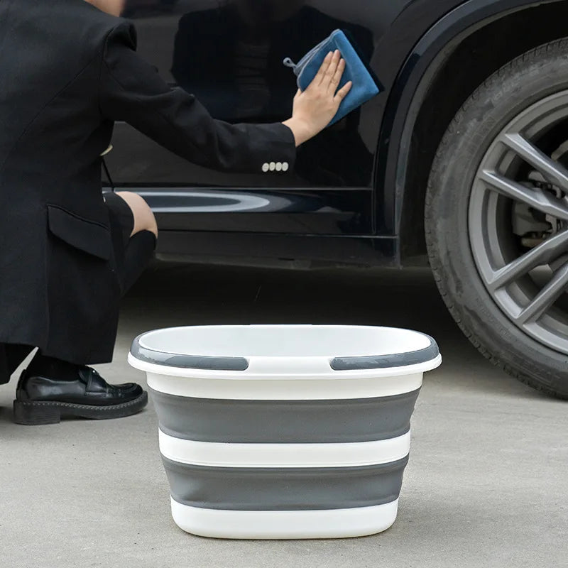 Portable Folding Basin Car Wash Bucket Household 16L Clean Bucket Bathroom Storage Basket for Washing Fishing Camping Basin