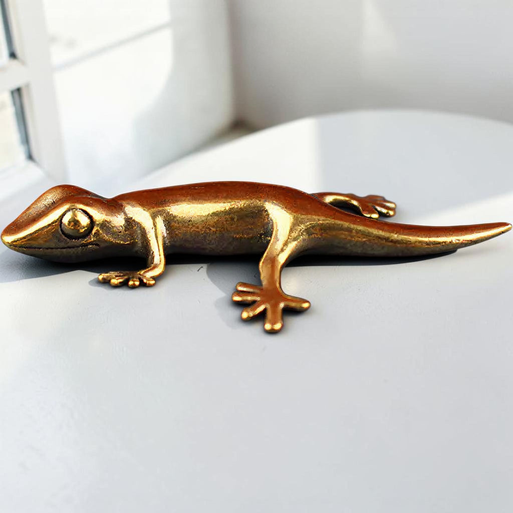 Antique Brass Gecko Figurine
