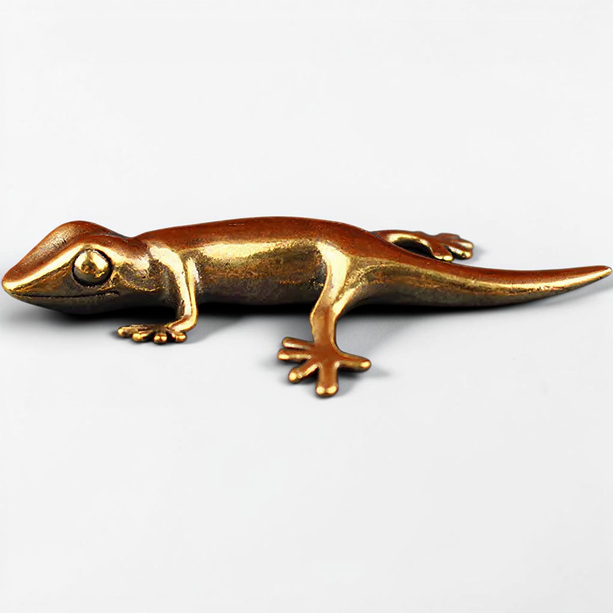 Antique Brass Gecko Figurine