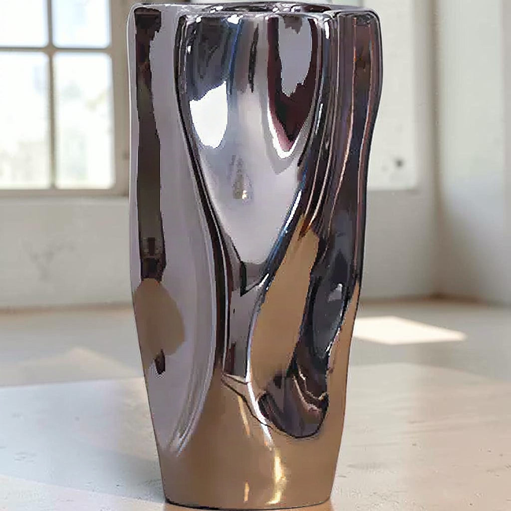Silver Ceramic Vase