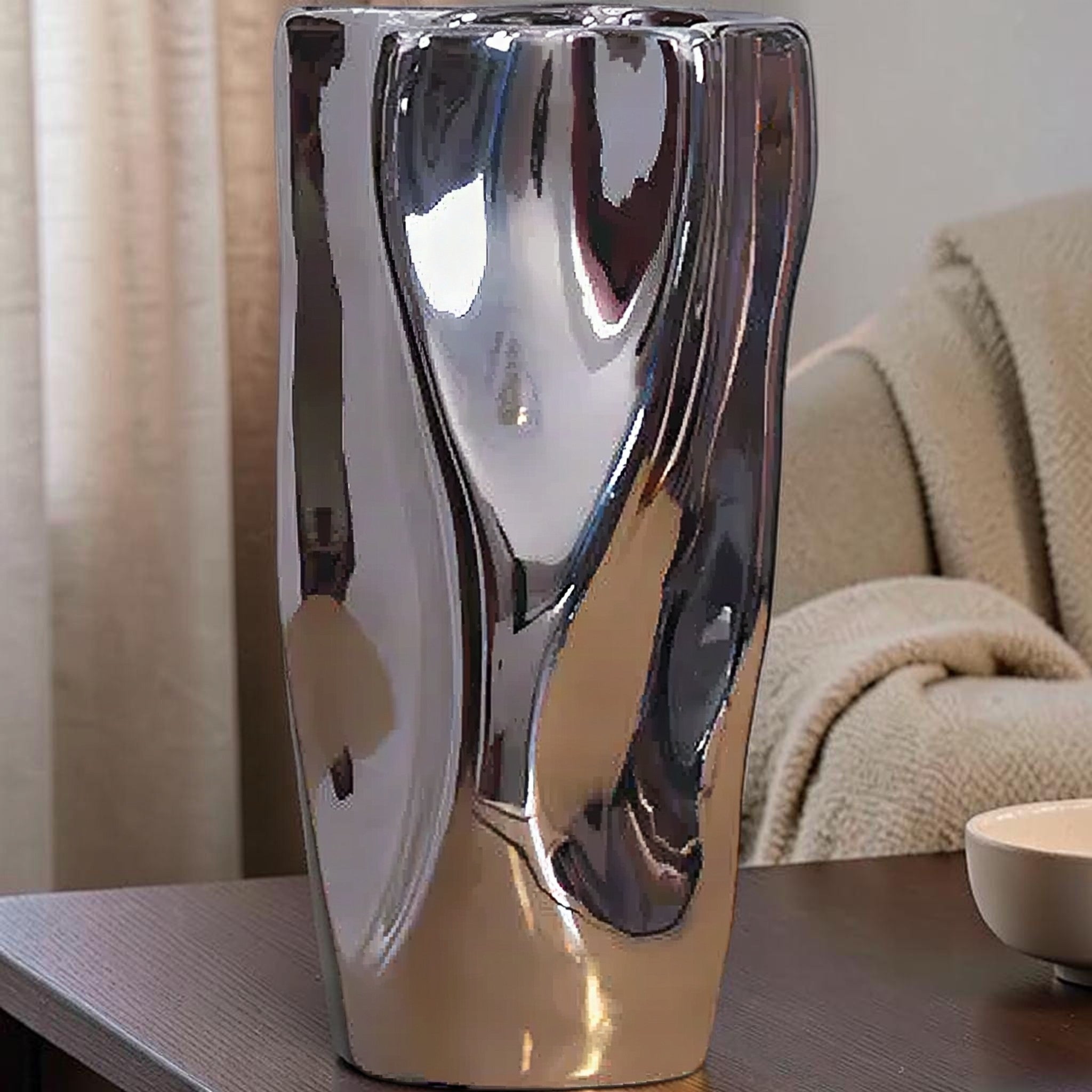 Silver Ceramic Vase