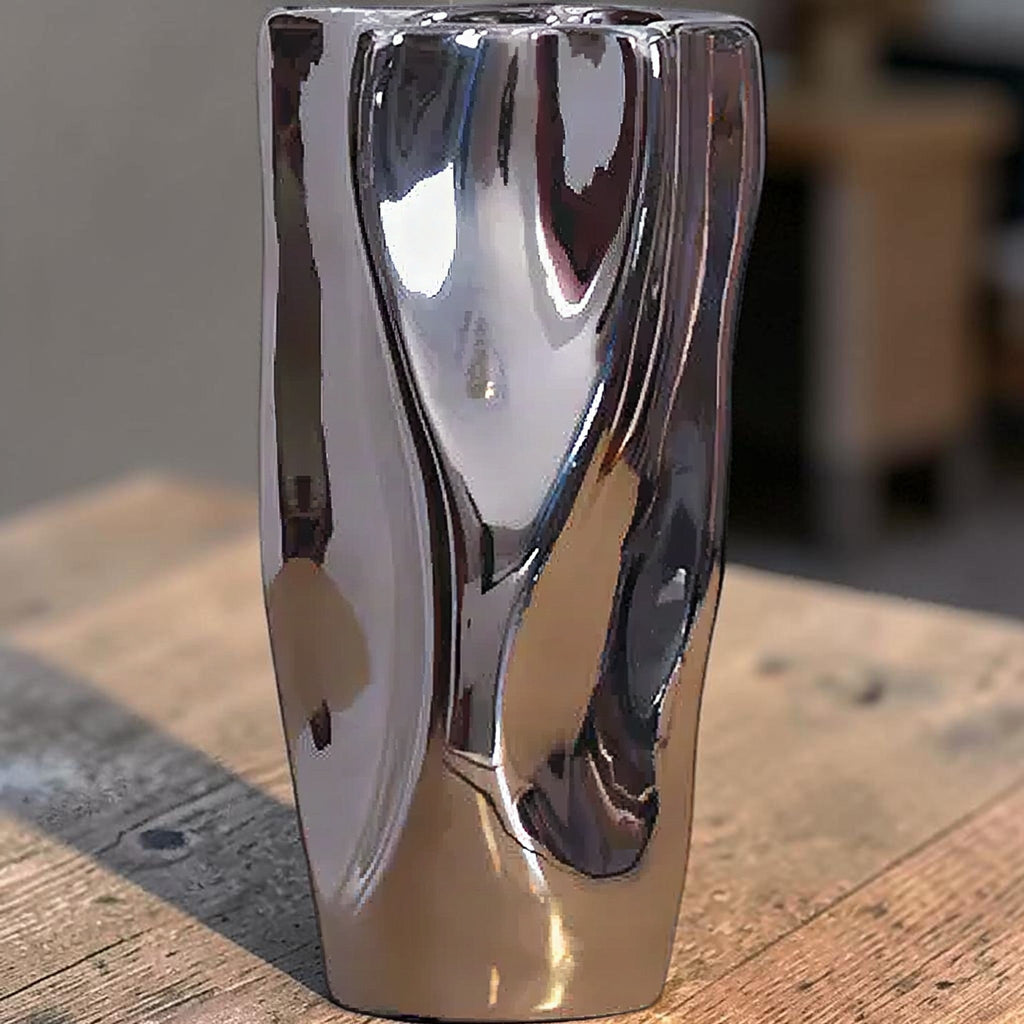 Silver Ceramic Vase