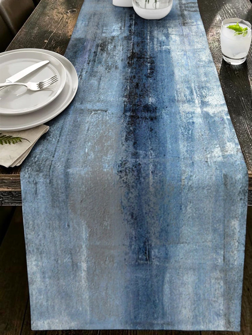 Dahlia Print Linen Table Runner