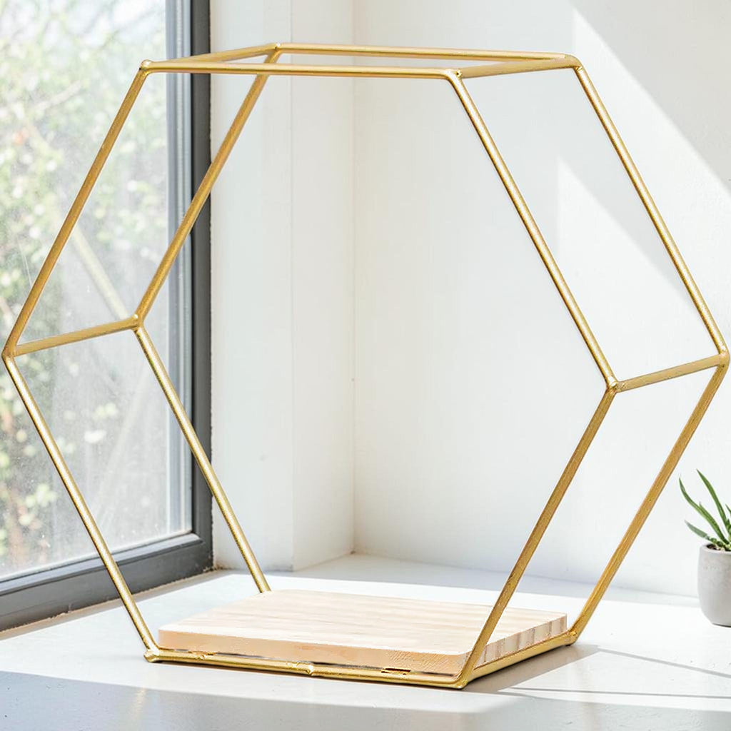 Hexagon Floating Wall Shelf