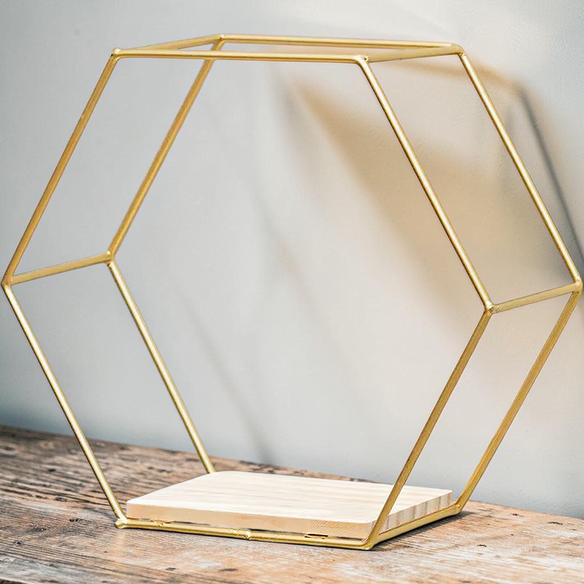 Hexagon Floating Wall Shelf