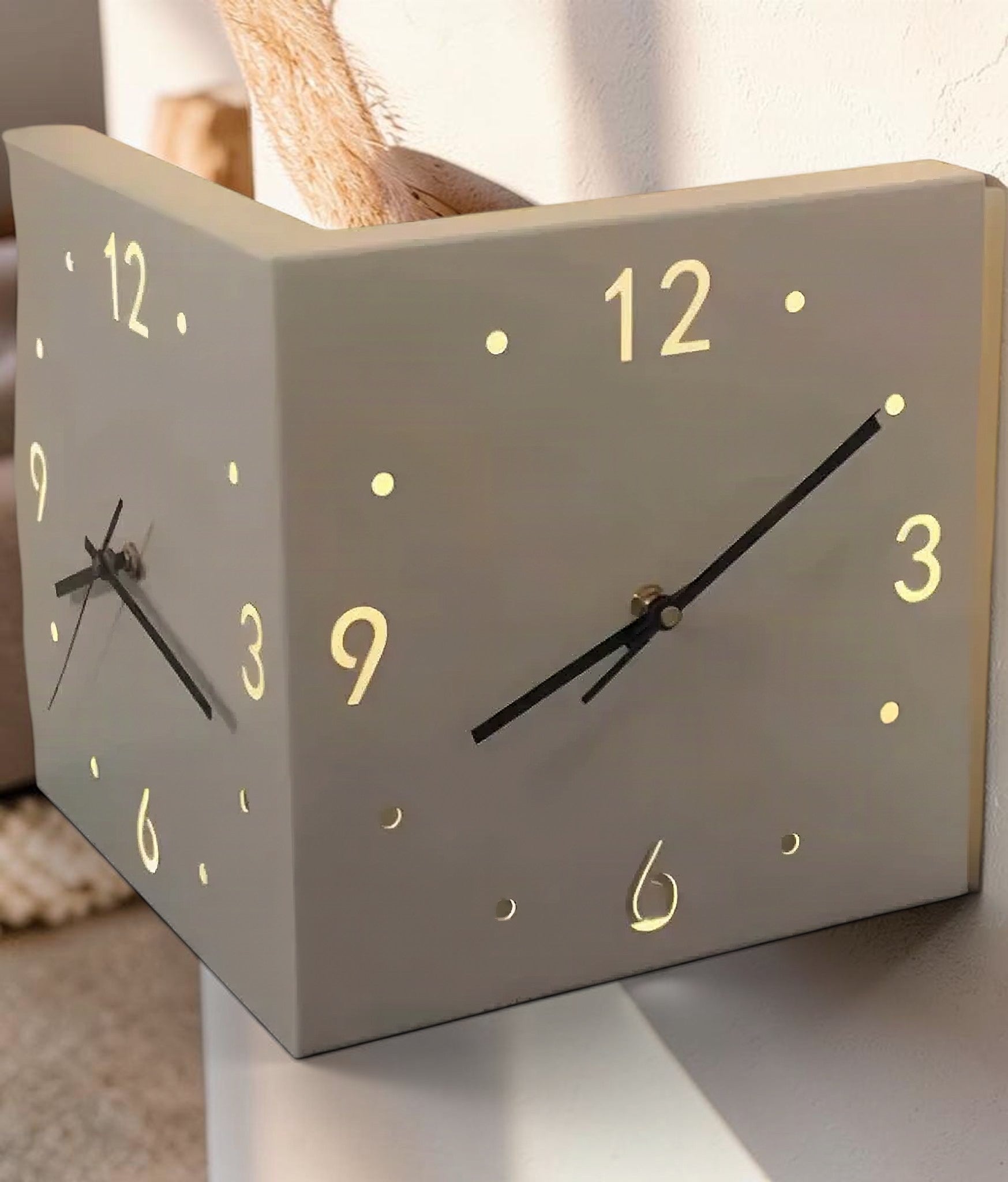 Corner Luminous Wall Clock
