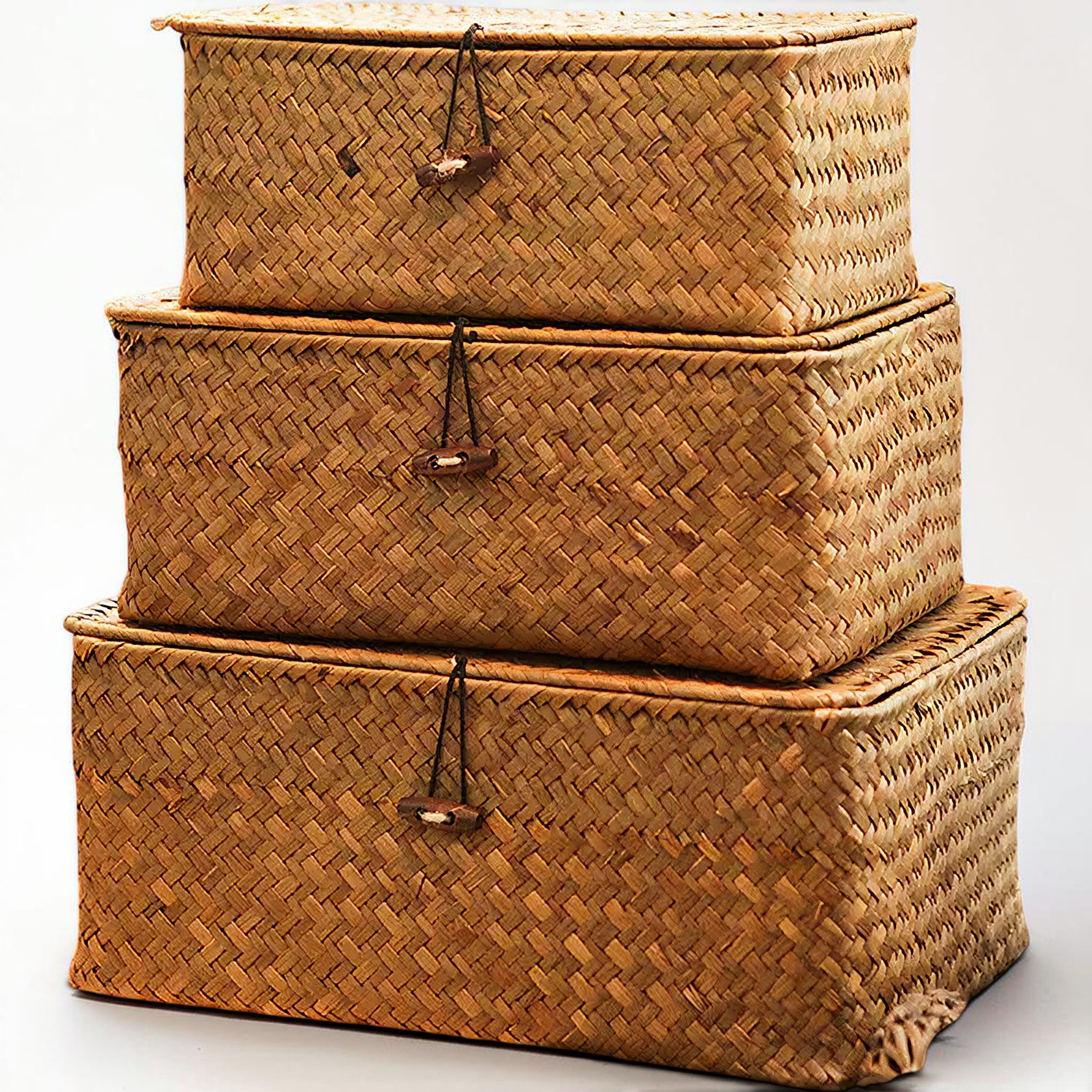 Seagrass Woven Storage Basket with Lid