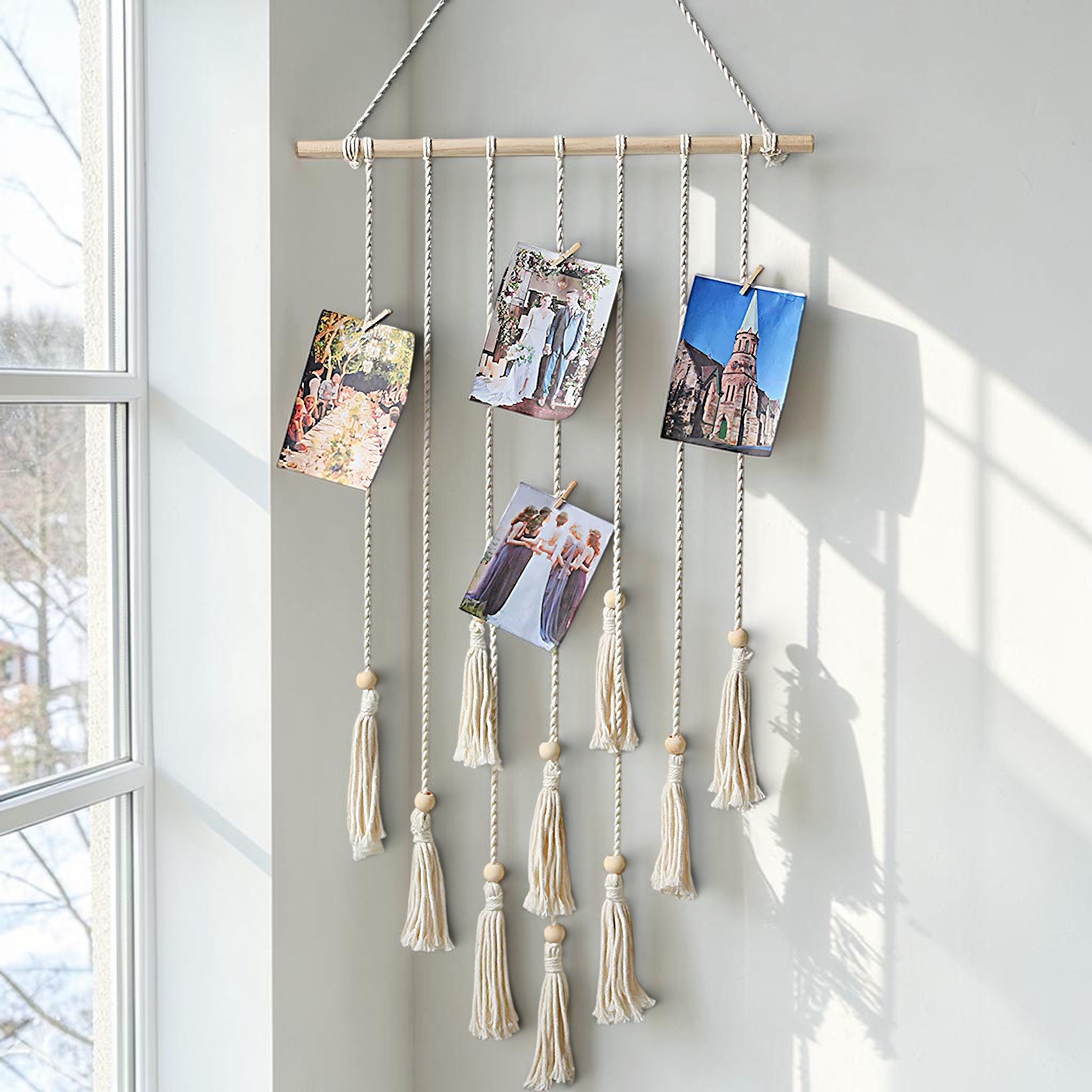 Macrame Photo Display Wall Hanging