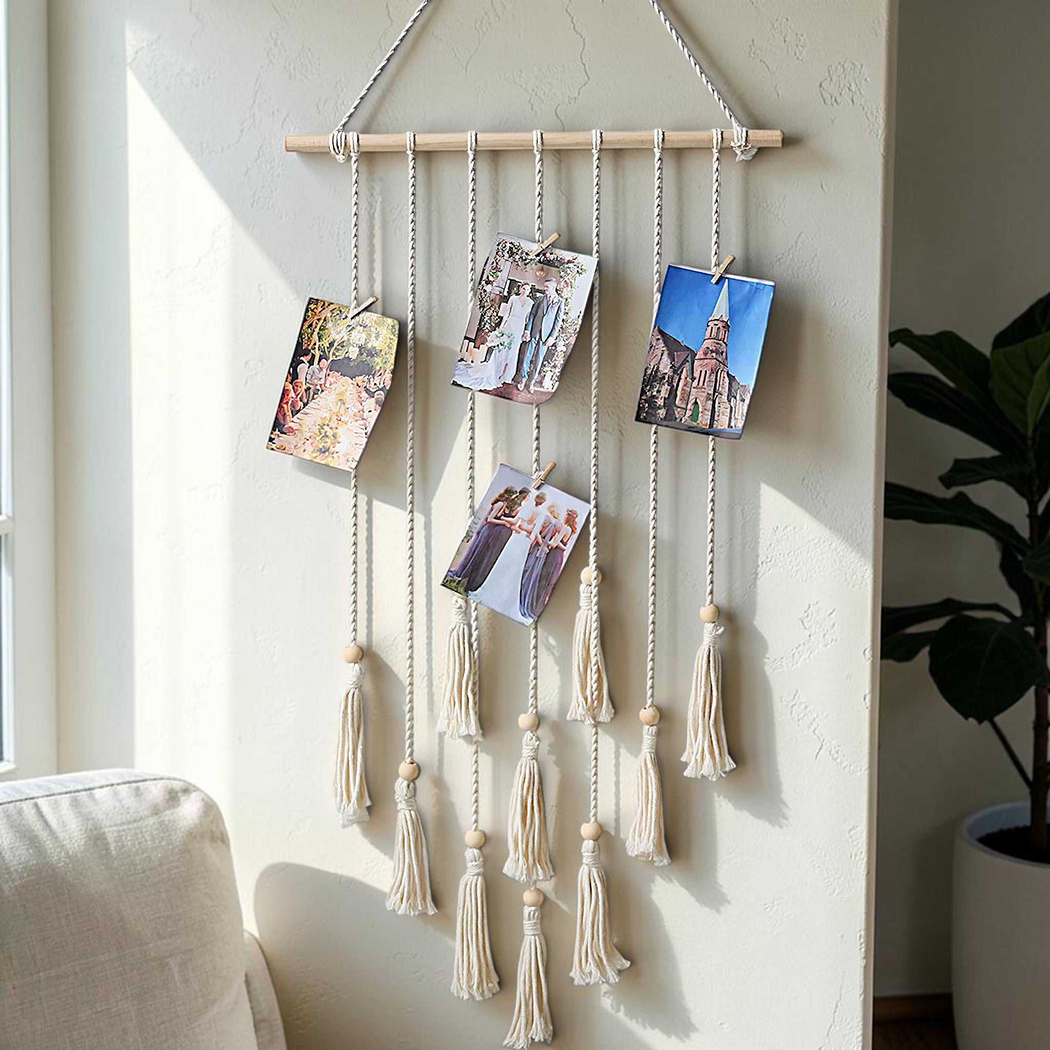 Macrame Photo Display Wall Hanging