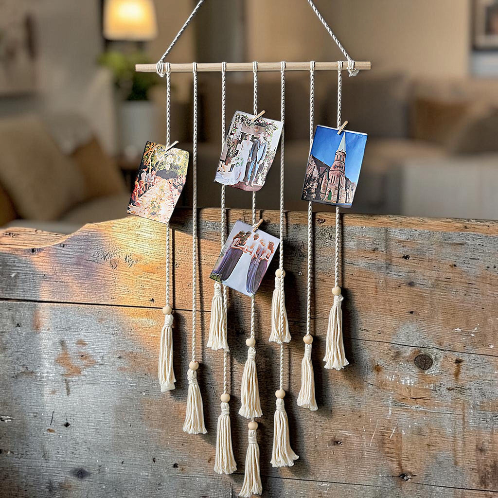 Macrame Photo Display Wall Hanging