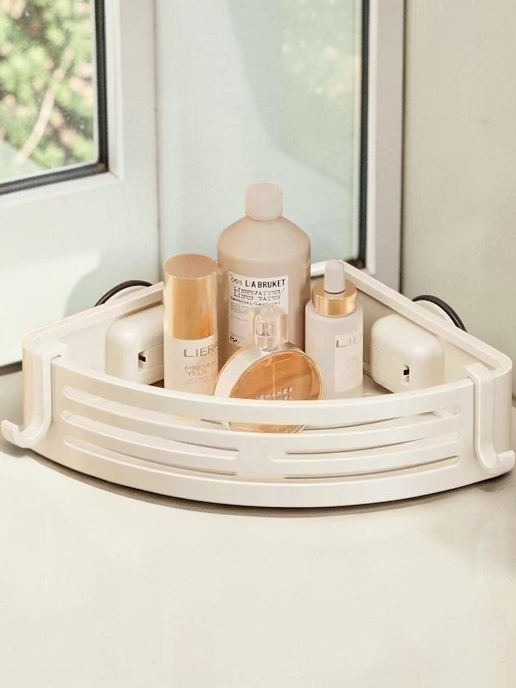 No-Drill Suction Cup Bathroom Rack