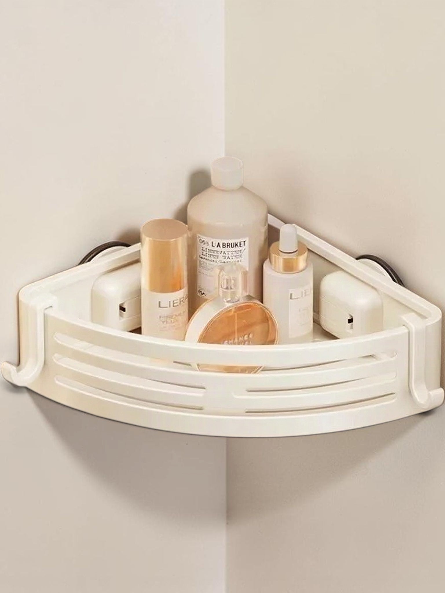 No-Drill Suction Cup Bathroom Rack