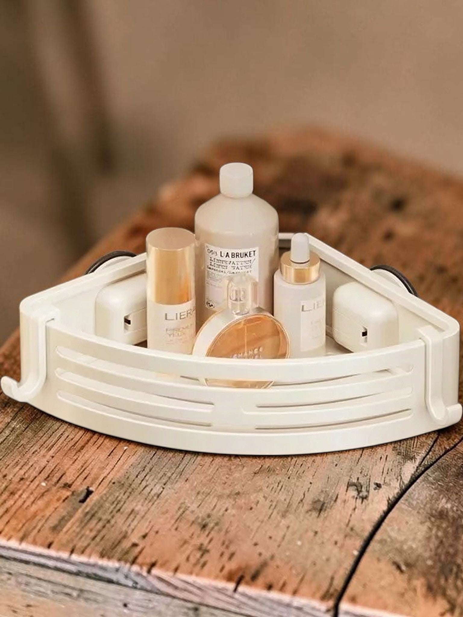 No-Drill Suction Cup Bathroom Rack