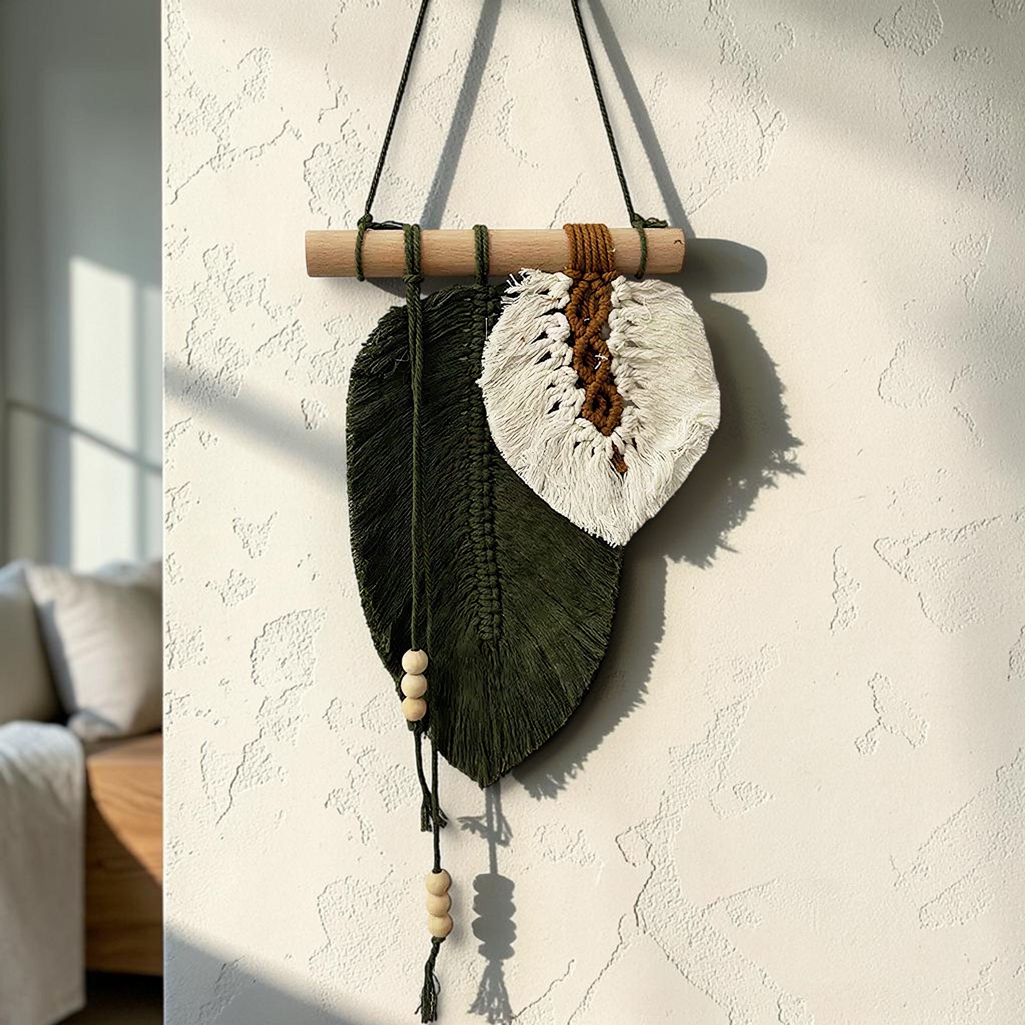 Small Macrame Leaf Wall Hanging