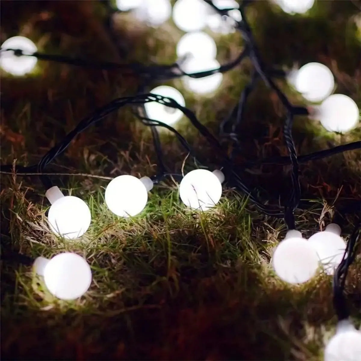 Frosted White Ball Light String,Solar Outdoor Decorative Light String Home Outdoor Garden Decorative Lights (Batteries Included)