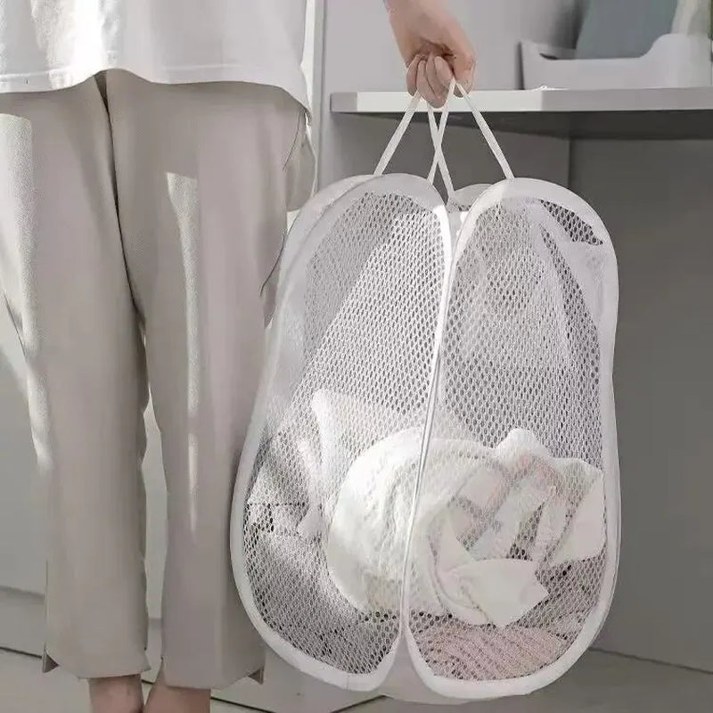Large Capacity Foldable Laundry Basket for Home Dormitory Use Durable Plastic Clothes Hamper Bathroom Storage Basket