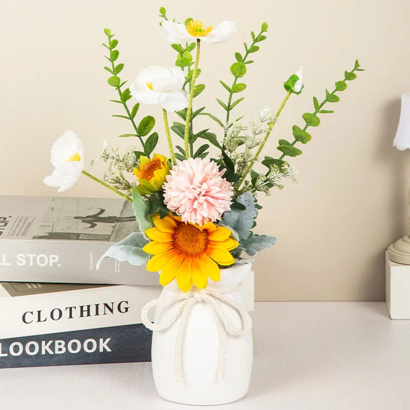 1Pc Bow Design Plastic Flower Vase Modern Art Nordic Decorative Vase Used for Wedding, Living Room, Office, Bedroom Decoration