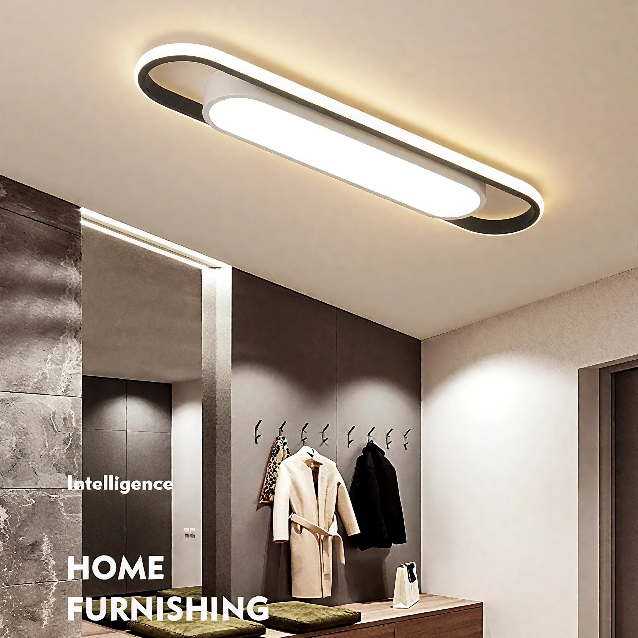 LED Ceiling Light 220V 41CM Rectangular Strip Light Modern Minimalist Home Decor Corridor Light for Stairwells Entrance Balcony