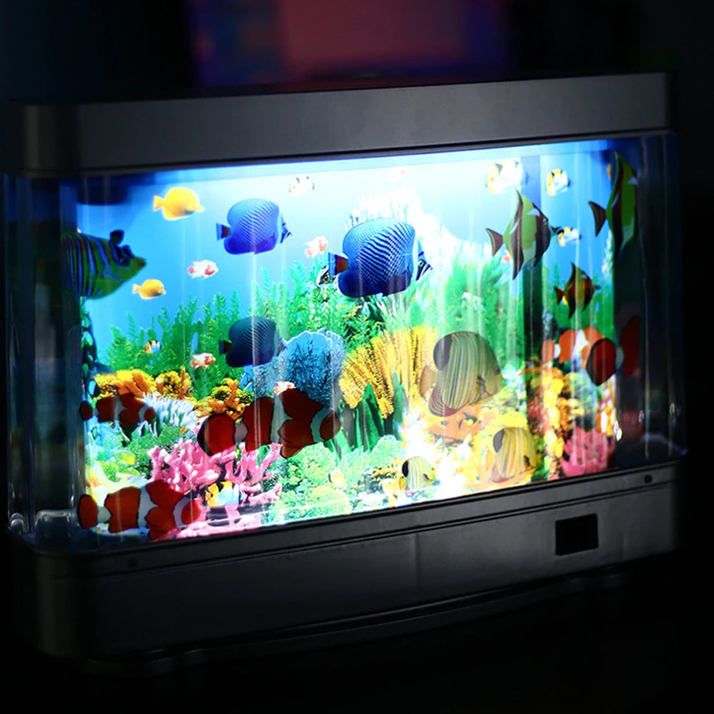 Desktop Aquarium Fish Tank Decorative Light, USB Dynamic Fish Tank Decorative Light, Aquarium Decorative Theme Ornaments, Dynami