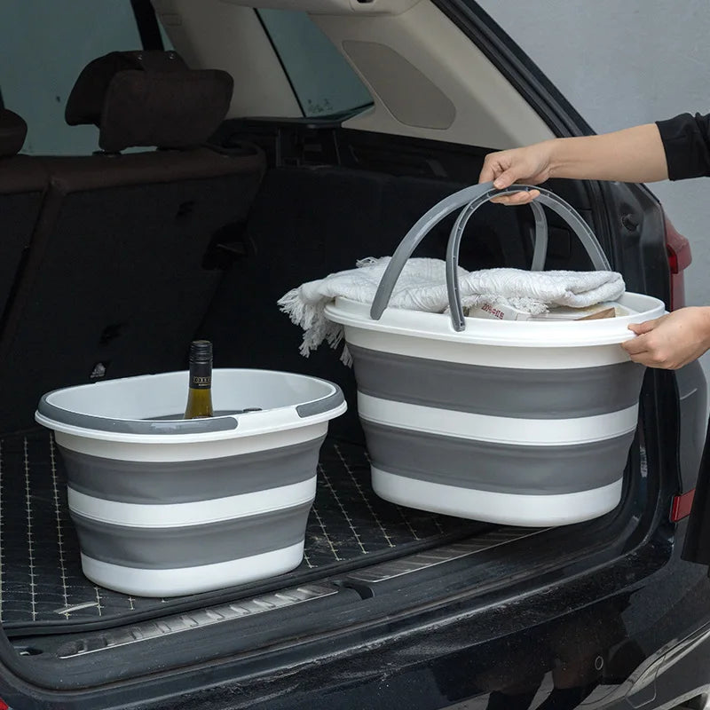 Portable Folding Basin Car Wash Bucket Household 16L Clean Bucket Bathroom Storage Basket for Washing Fishing Camping Basin