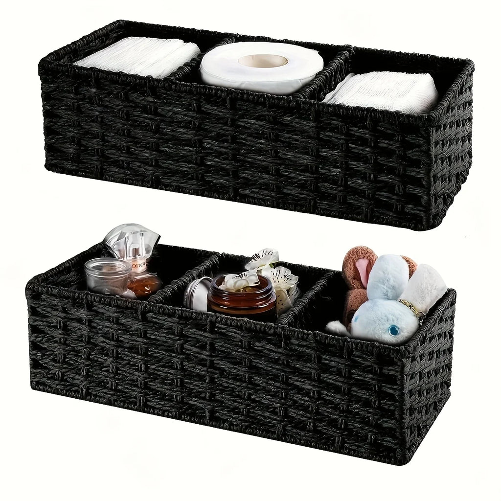 Handmade Paper Rope Storage Box, Toilet Tank Top Tissue Box Rack, Bathroom Storage Basket, Cosmetics Storage, Storage Box