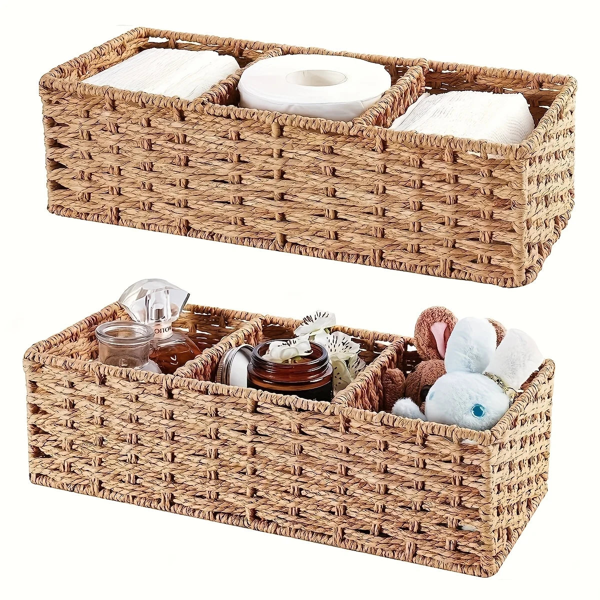 Handmade Paper Rope Storage Box, Toilet Tank Top Tissue Box Rack, Bathroom Storage Basket, Cosmetics Storage, Storage Box