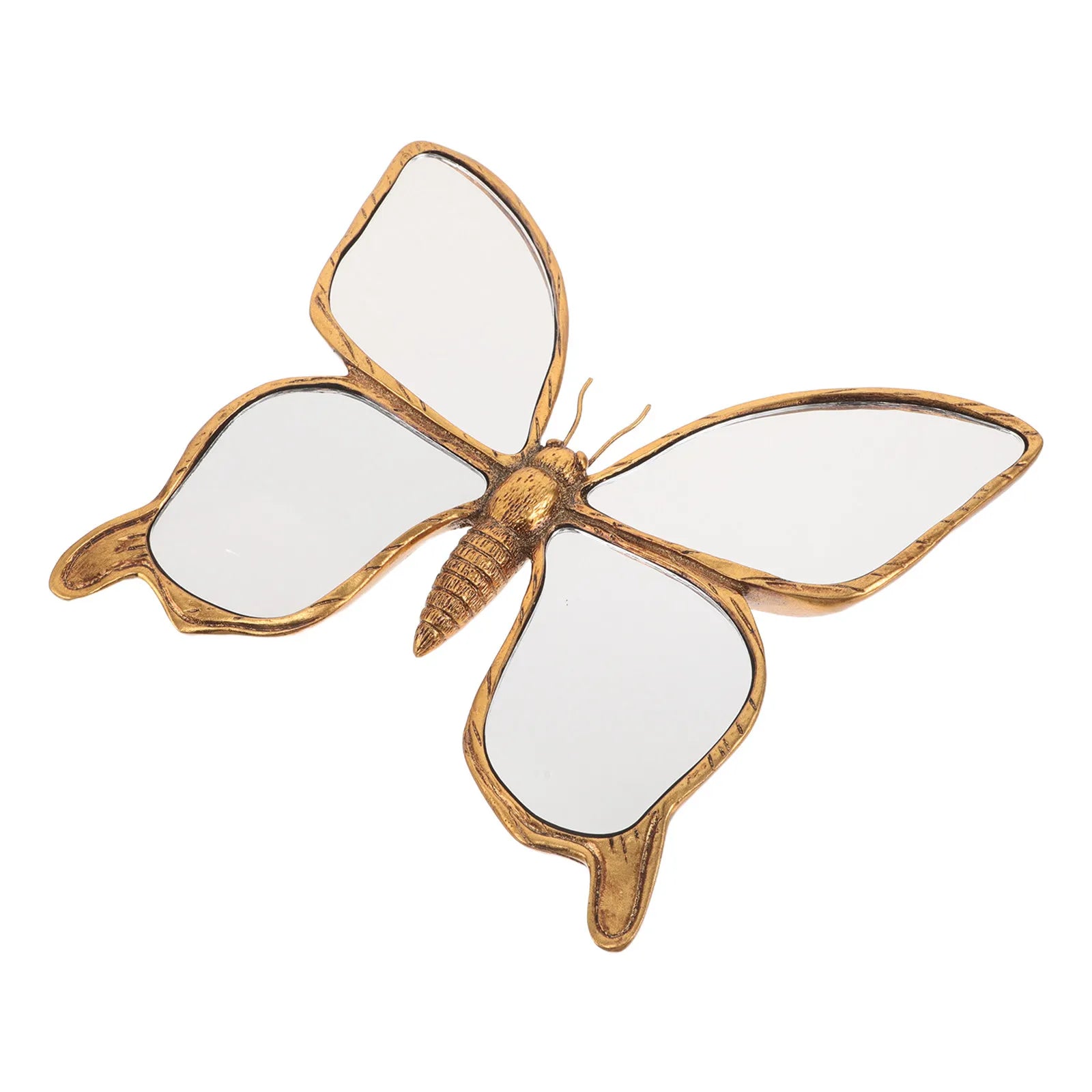 Decorative Butterfly Wall Mirror with Gold Resin Frame Wall Art Elegant Acrylic Mirror Decoration for Bedroom Living Room Decor