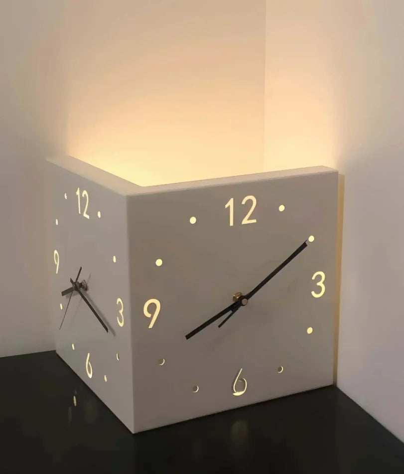 Corner Modern Wall Clock, Stylish Double-Sided Luminous Wall Clock, Sensor Luminous Corner Wall Clock, Mute Wall Clock