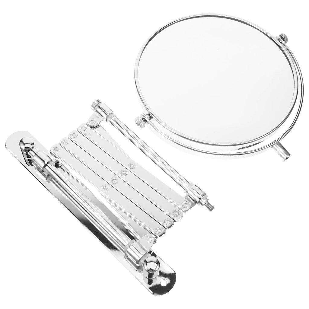 6 Inch 3X round Wall Mirror Two-Sided Retractable Bathroom Mirror 360 Degree Swivel Makeup Mirror