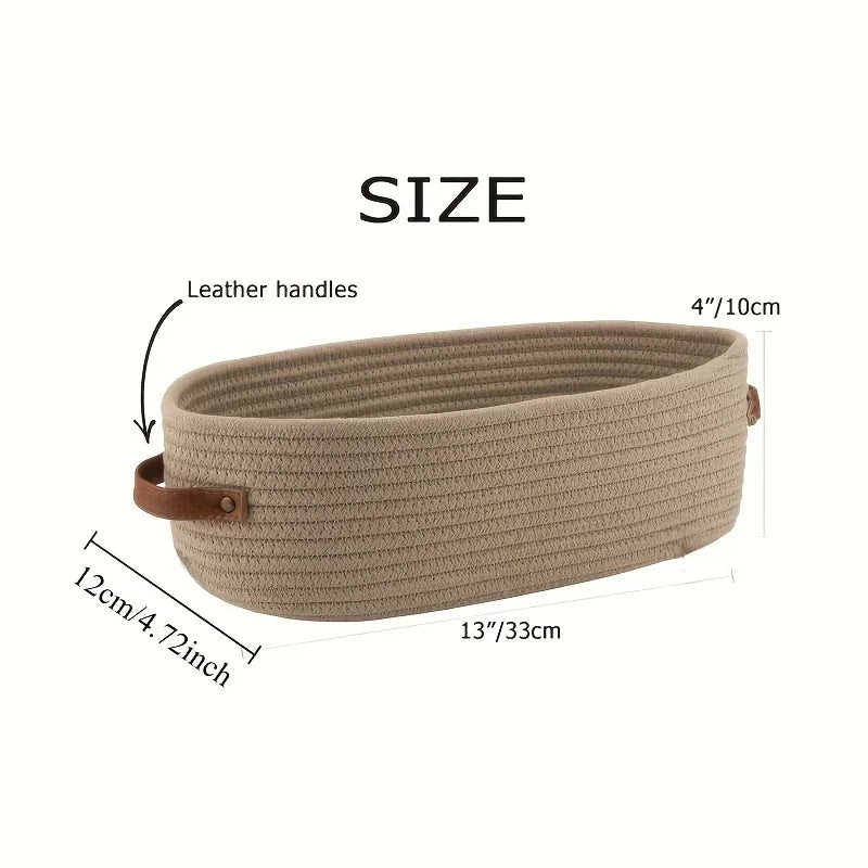 Oval Woven Bathroom Storage Basket, Multifunctional Desktop Organizer, Toilet Paper Holder, Toy Storage Basket Basket Storage