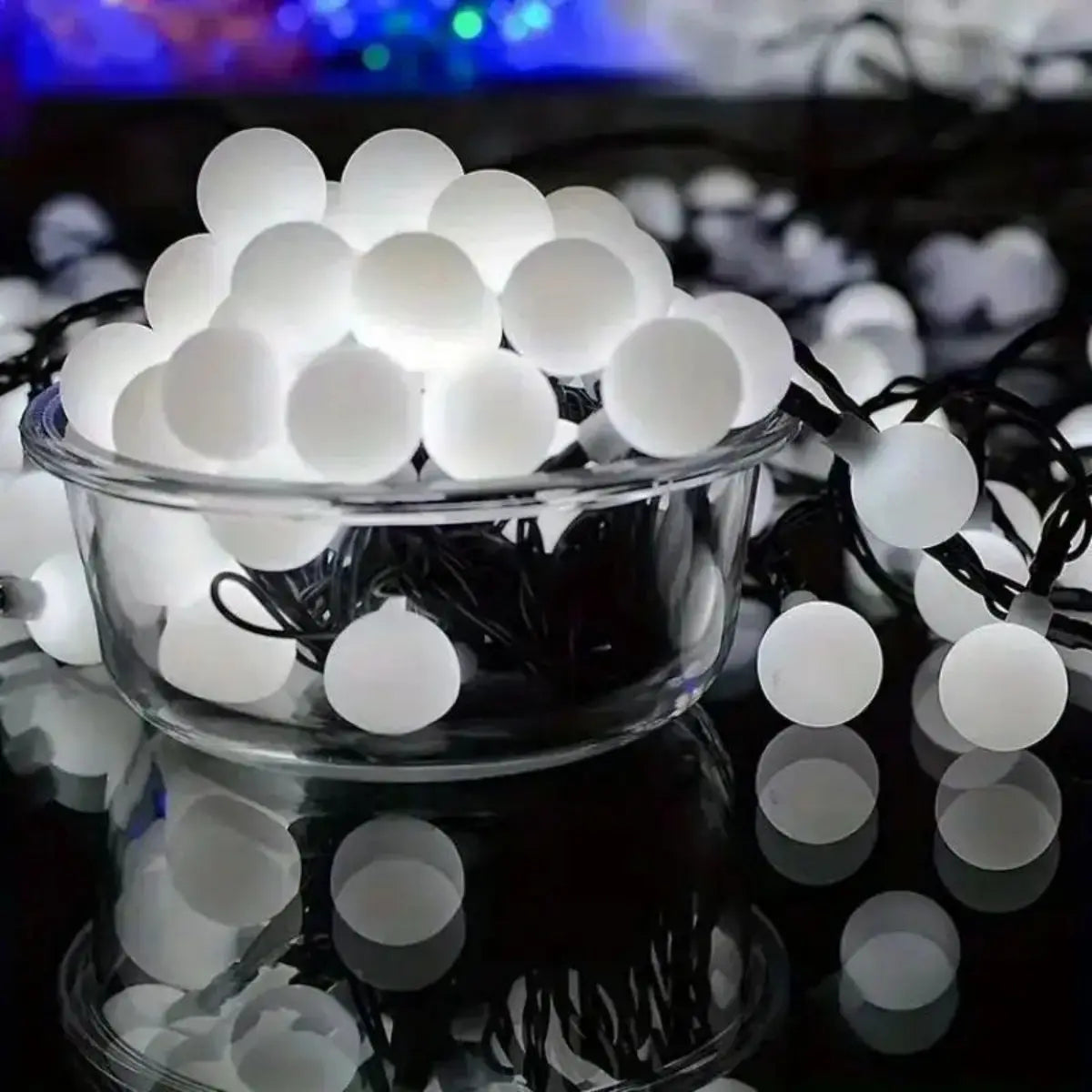 Frosted White Ball Light String,Solar Outdoor Decorative Light String Home Outdoor Garden Decorative Lights (Batteries Included)