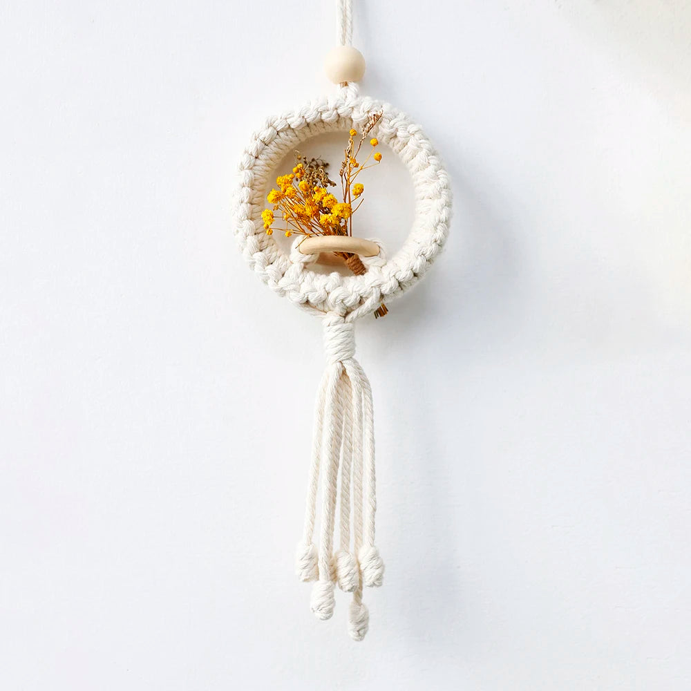 Air Plant Holder Macrame Wall Hanging Boho Decor Flower Pot 