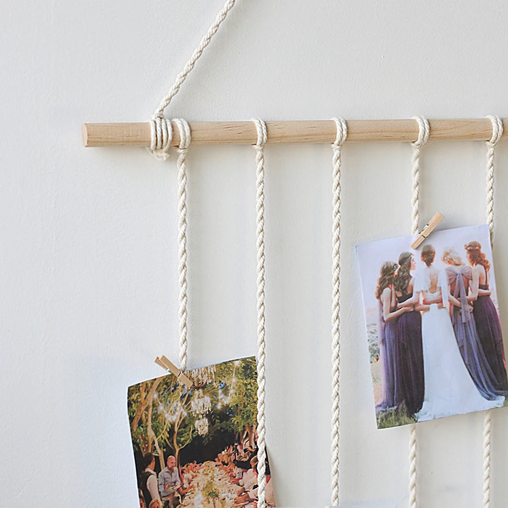DIY Photo Display Macrame Wall Hanging Wall Pictures Boho Home Decor Kids Baby Room Decoration Gift Friend and Family