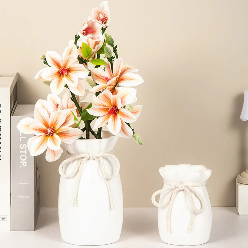 1Pc Bow Design Plastic Flower Vase Modern Art Nordic Decorative Vase Used for Wedding, Living Room, Office, Bedroom Decoration