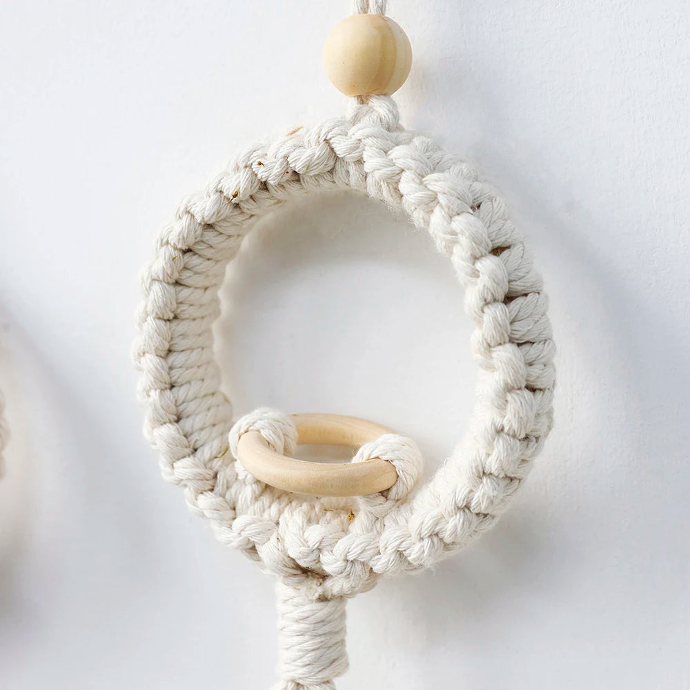 Air Plant Holder Macrame Wall Hanging Boho Decor Flower Pot Farmhouse Garden Pots Planters Bedrrom Balkon Decoration Gift
