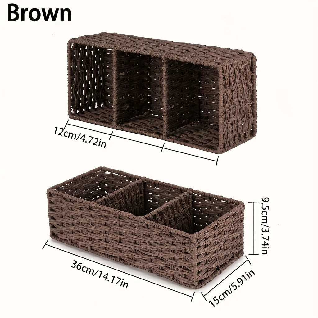 Handmade Paper Rope Storage Box, Toilet Tank Top Tissue Box Rack, Bathroom Storage Basket, Cosmetics Storage, Storage Box