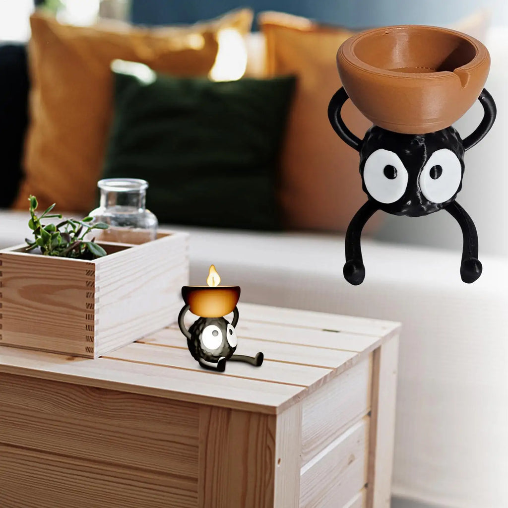 Cute Candlestick Holders Tea Light Candle Holder Briquette 3D Printed Candlestick Stand Candle Holder Small Candle Holder