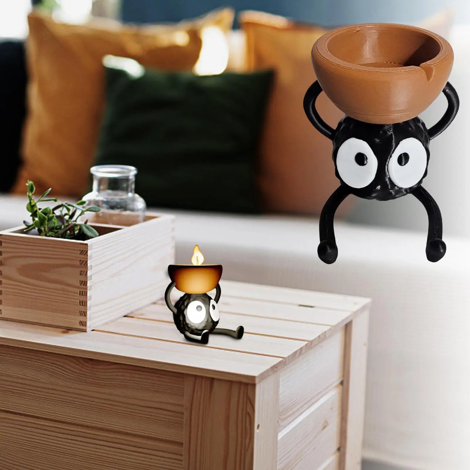 Cute Candlestick Holders Tea Light Candle Holder Briquette 3D Printed Candlestick Stand Candle Holder Small Candle Holder