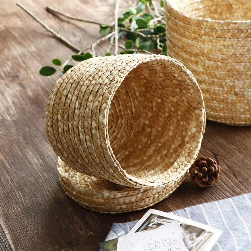 Handmade Woven Storage Basket Multi-Purpose Snack Organizer Baskets