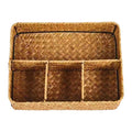 Seagrass Woven Storage Basket Desktop Sundry Organizer Cosmetic Storage Practical Gifts for Families Friends