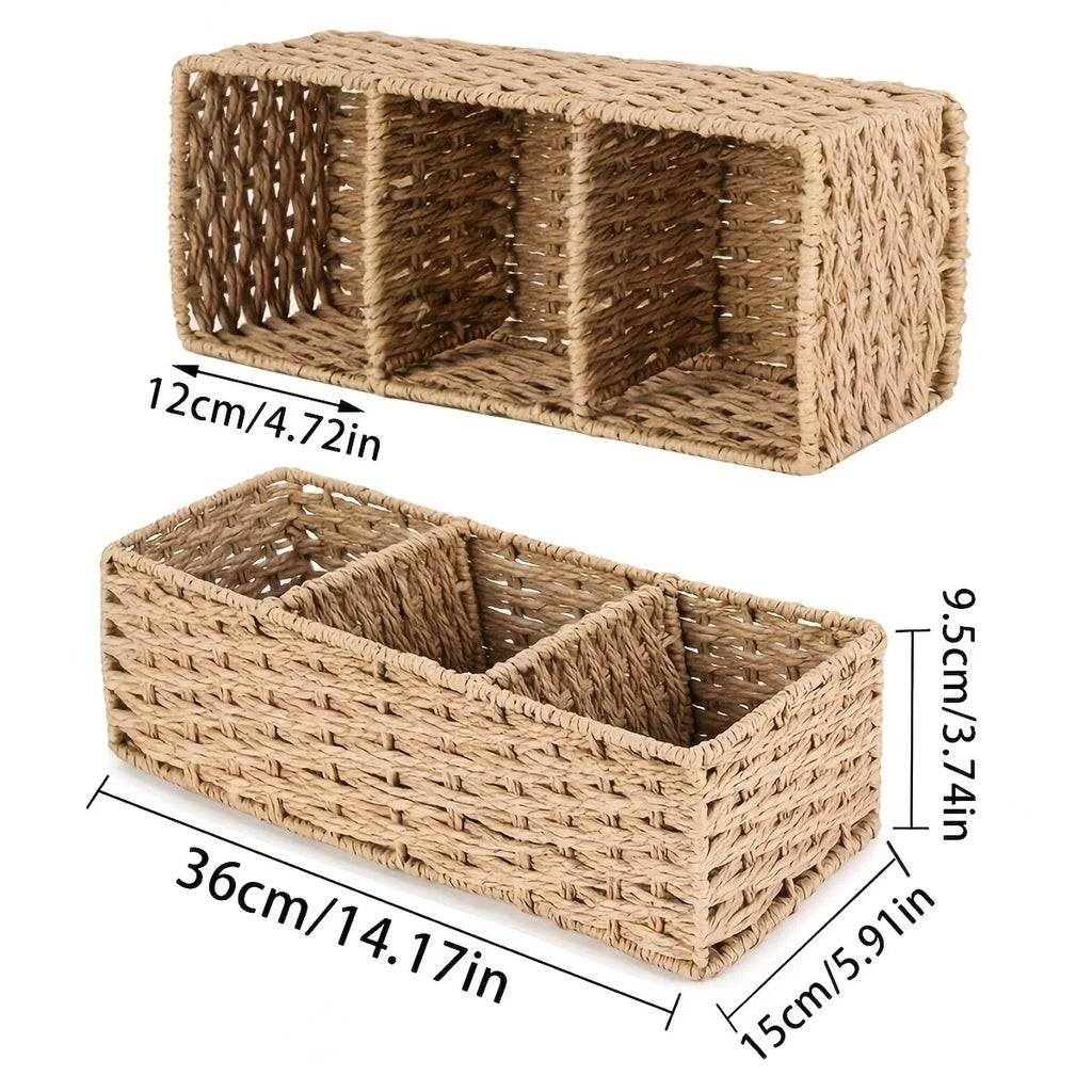 Handmade Paper Rope Storage Box, Toilet Tank Top Tissue Box Rack, Bathroom Storage Basket, Cosmetics Storage, Storage Box