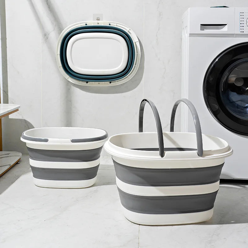 Portable Folding Basin Car Wash Bucket Household 16L Clean Bucket Bathroom Storage Basket for Washing Fishing Camping Basin