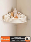 No-Drill Suction Cup Storage Rack, Bathroom Storage Basket, Bathroom Washbasin, Non Perforated Wall Mounted Toilet Storage Rack