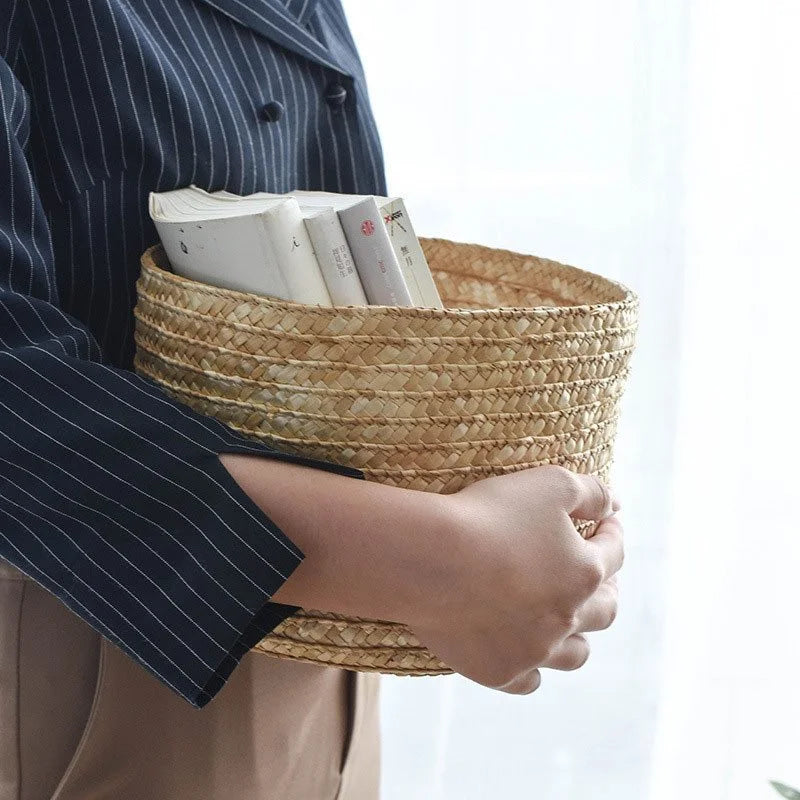 Handmade Woven Storage Basket Multi-Purpose Snack Organizer Baskets