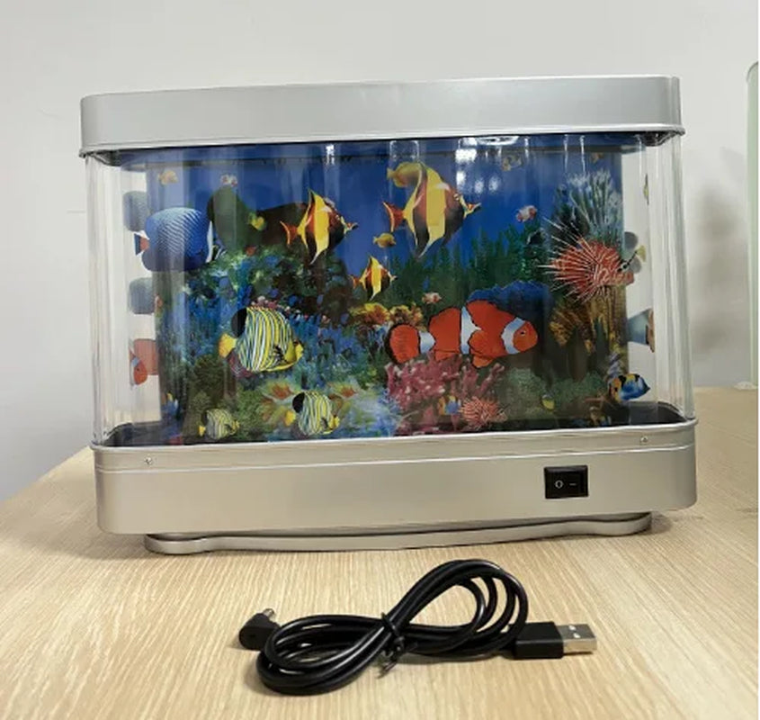 Desktop Aquarium Fish Tank Decorative Light, USB Dynamic Fish Tank Decorative Light, Aquarium Decorative Theme Ornaments, Dynami