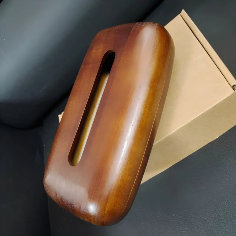 Walnut Wood Tissue Box Cover Holder, Modern Rectangular Design with Removable Lid, Minimalist Home Decor for Tabletop, Bathroom