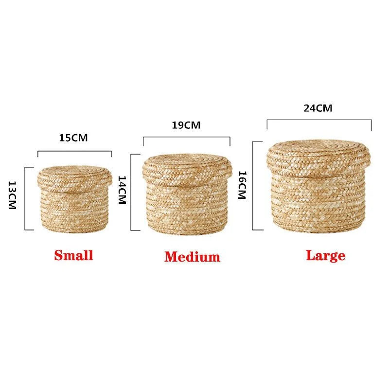Handmade Woven Storage Basket Multi-Purpose Snack Organizer Baskets