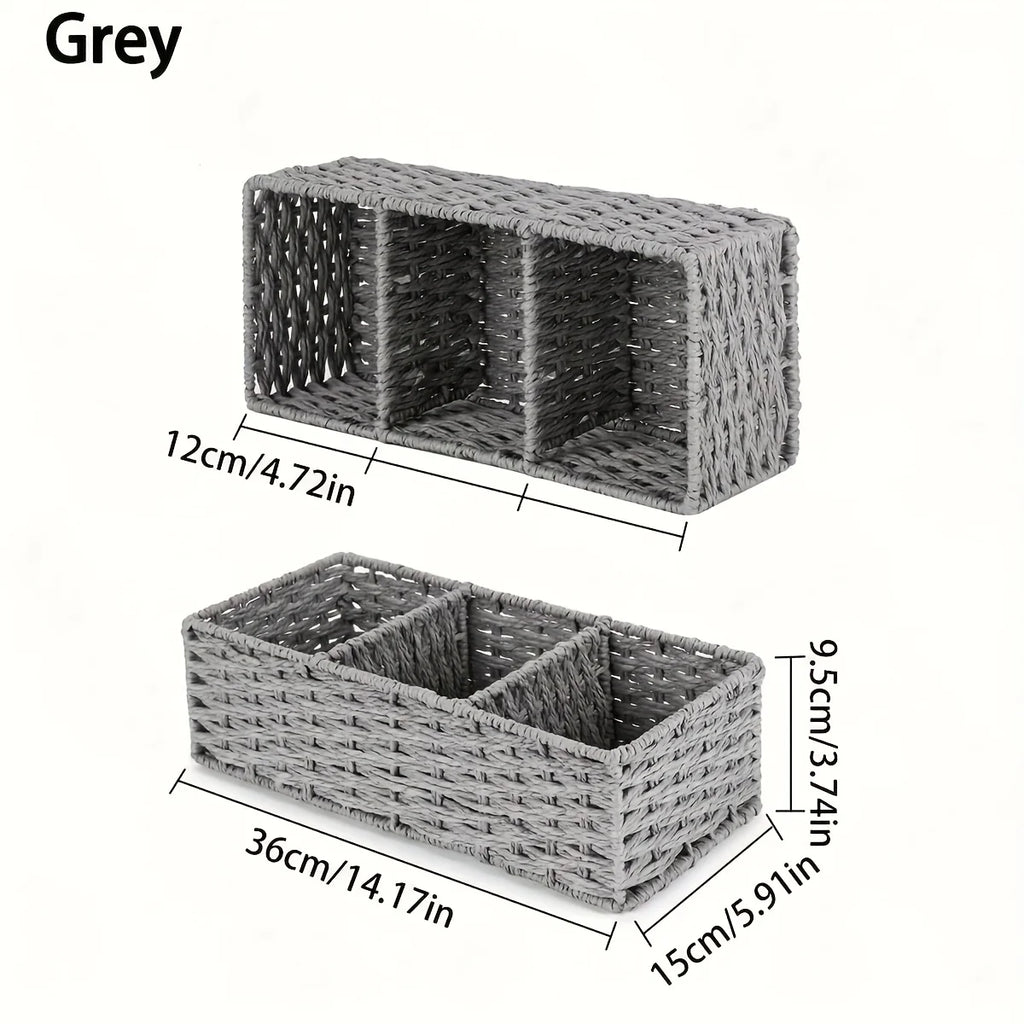 Handmade Paper Rope Storage Box, Toilet Tank Top Tissue Box Rack, Bathroom Storage Basket, Cosmetics Storage, Storage Box