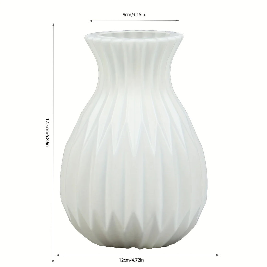 1Pc Water Cultivation Imitation Ceramic Plastic Vase Living Room Plastic Home Vase, Modern Minimalist Home Decor