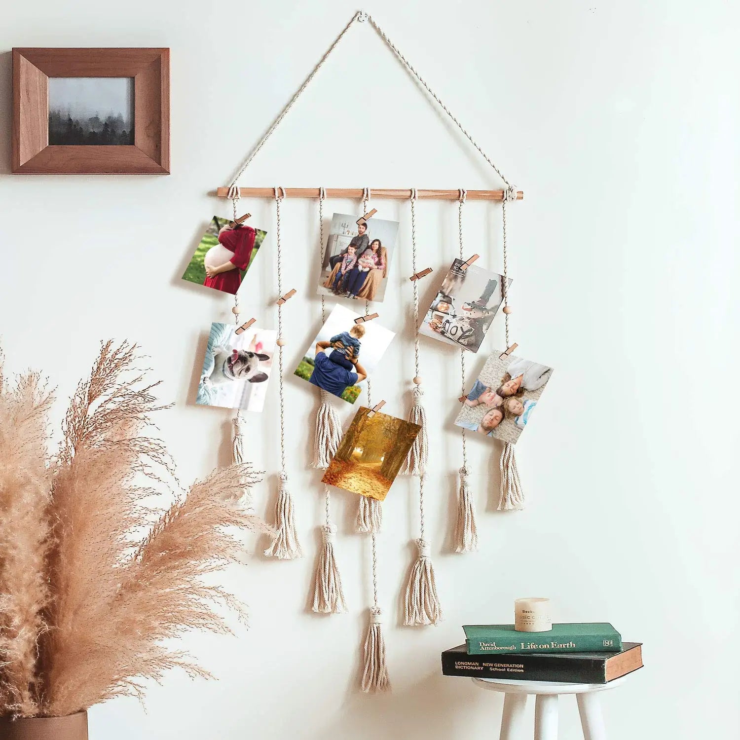 DIY Photo Display Macrame Wall Hanging Wall Pictures Boho Home Decor Kids Baby Room Decoration Gift Friend and Family